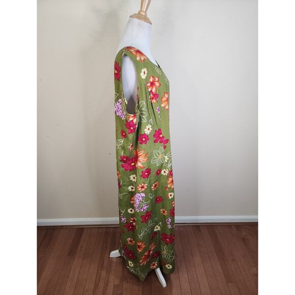 The Avenue Women's Green Sleeveless 100% Rayon Maxi Dress Plus Size 22 - Picture 2 of 5